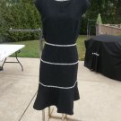 NWOT ANN TAYLOR FAB BLACK W WHITE TRIM DRESS 10