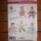 Uncut Simplicity Sewing Pattern # 2704 Baby Doll Wardrobe in Three Sizes: S-M-L