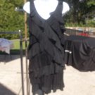 LOFT BLACK RUFFLE TANK DRESS SM