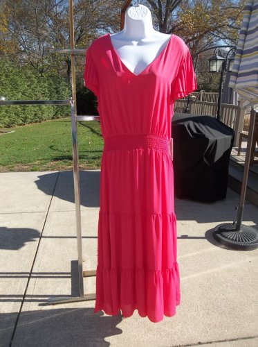 NWT NANETTE LEPORE PINK LONG DRESS 22W