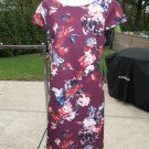 NWT ADRIANNA PAPELL BURGENDY FLORAL PRINT DRESS 12