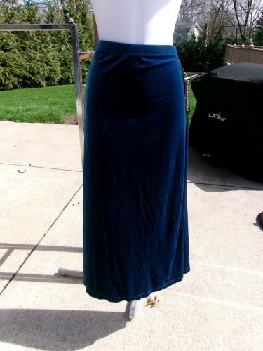 NWT ELEMENTZ TEAL VELOUR LONG SKIRT M