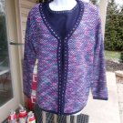 NWT JENNY 2PC PURPLE,BLUE CARDIGAN&SWEATER SET S