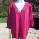 NWT CABLE&GAUGE RED GROMMET BLOUSE 2X