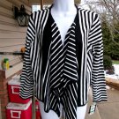NWT ALFANI BLACK&WHITE OPEN SWEATER PL