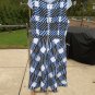NWT TALBOTS BLUE WHITE BLACK PRINT DRESS 12 $150