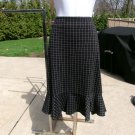 NWT CALVIN KLEIN BLACK PLAID FLOUNCE SKIRT 10
