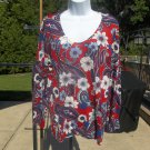 NWT TALBOTS RED FLORAL SWEATER X