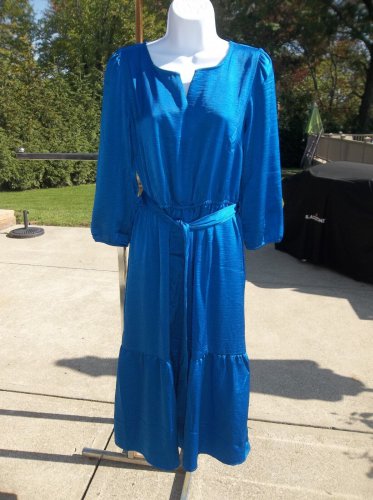 NWT LUCKY BRAND FAB BLUE DRESS L