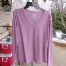 NWT RBX PINK&BEIGE 2PK LONG SLEEVE ATHLETIC TOPS L