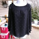 MICHAEL KORS BLACK STUD BLOUSE S
