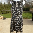 TALBOTS BLACK&BEIGE PRINT DRESS 12