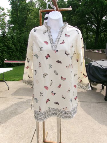 NWT COLDWATER CREEK BUTTERFLY PRINT TUNIC XS $98