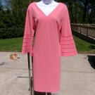 NWT CALVIN KLEIN CORAL DRESS BELL SLEEVES 16