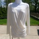 NWOT ANN TAYLOR IVORY DRAPE KNIT BLOUSE XL