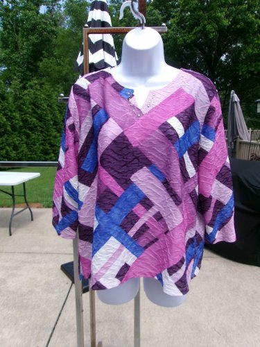 NWOT ALFRED DUNNER PURPLE BLOCK TOP PXL