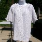NWOT ANN TAYLOR WHITE BLACK&BLUE FLECK PRINT TOP L