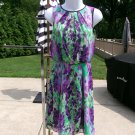 ADRIANNA PAPELL GORGEOUS PURPLE&GREEN FLORAL DRESS 2 ADRIANNA PAPELL GORGEOUS PURPLE&GREEN FLORAL DRESS 2