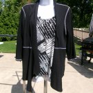 NWOT ALFRED DUNNER BLACK 2PC LOOK TOP W NECKLACE M