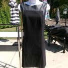 NWT LOFT BLACK DRESS W FAUX LEATHER TRIM 6