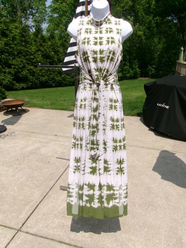 NWOT LONDON TIMES GREEN&IVORY TYE DYE MAXI DRESS 12
