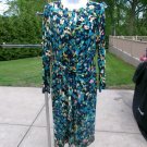 NWT MAGGIE LONDON NAVY TEAL MUTED FLORAL KNIT DRESS 10 $128