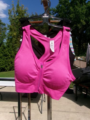 NWT 90 DEGREES 2PK PINK AND BLACK SPORTS BRAS L