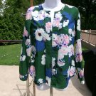 NWOT TALBOTS GREEN FLORAL PRINT BLOUSE 2
