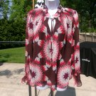 NWOT LOFT BROWN QUILT PATCHWORK PRINT BLOUSE L NWOT LOFT BROWN QUILT PATCHWORK PRINT BLOUSE L