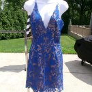 DRESS THE POPULATION BLUE LACE DRESS M