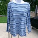 T BY TALBOTS BLUE STRIPED LONG SLEEVE TEE M T BY TALBOTS BLUE STRIPED LONG SLEEVE TEE M