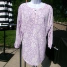 NWT CURE LAVEDENDER&WHITE FLORAL PRINT TOP 1XL