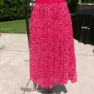 MAX STUDIO RED FLORAL PLEATED SKIRT S