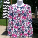 NWOT LOFT PINK&BLUE FLORAL PRINT BLOUSE M