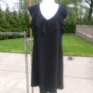 NWT MSK CUTE BLACK RUFFLE KNIT COLD SHOULDER LBD M