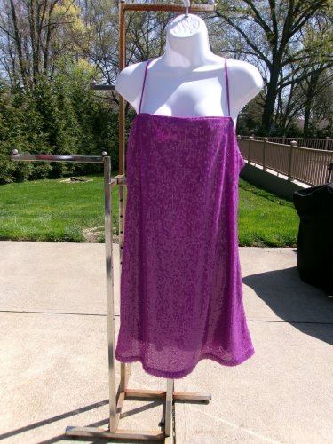 NWOT LOFT PURPLE SEQUIN PARTY DRESS 14