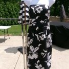 NWOT WHITE HOUSE BLACK MARKET BLACK&WHITE FLORAL STRAPLESS DRESS 14