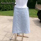 NWOT ANN TAYLOR LT BLUE&WHITE PLAID BOUCLE SKIRT 16