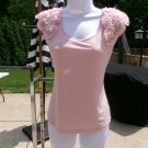 NWOT WORTHIGTON PINK ROSETTE TOP S