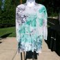 STYLE&CO GREEN&WHITE FLORALPRINT TOP 1X