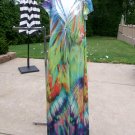 NWOT ONE WORLD MULTI COLORED MAXI DRESS W LT BLUE BACK S NWOT ONE WORLD MULTI COLORED MAXI DRESS W LT BLUE BACK S