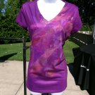 NWOT DAISY FUENTES PURPLE PRINT T SHIRT M