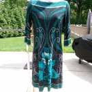 DONNA MORAGN GREEN&BLACK FLORAL PRINT KNIT DRESS 4