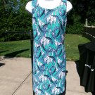 NWOT TALBOTS VERY CUTE TURQUOISE GIRAFFE PRINT DRESS 9P