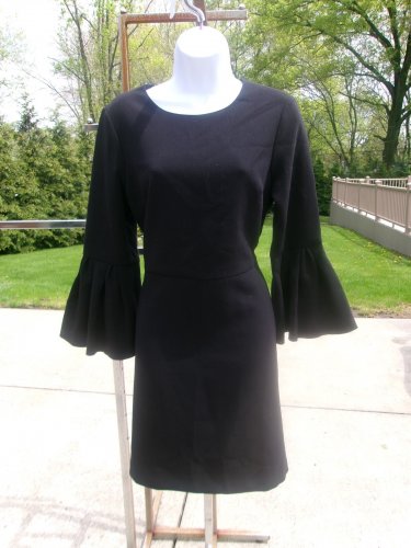 NWT ANN TAYLOR BLACK DRESS WITH BELL SLEEVES 6