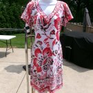 NWOT DONNA MORGAN WHITE&RED FLORAL PRINT DRESS 14
