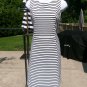 ANN TAYLOR WHITE&BLACK STRIPE PONTE KNIT DRESS 2