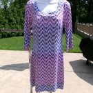 NWOT JESSICA SIMPSON CUTE PURPLE, BLUE PRINT KNIT DRESS 2