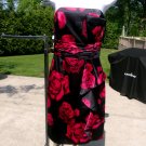NEW WHITE HOUSE BLACK MARKET BLACK&RED FLORAL STRAPLESS DRESS 4