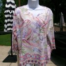 ALFRED DUNNER BEIGE, PURPLE MULTI COLOR FLORAL PRINT TOP PXL ALFRED DUNNER BEIGE, PURPLE MULTI COLOR FLORAL PRINT TOP PXL